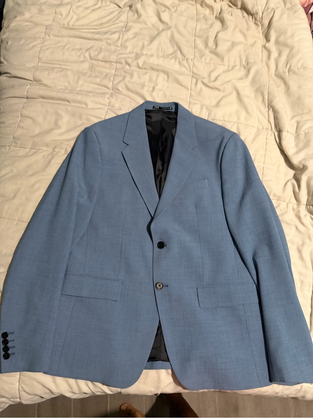 Zara Light Blue Men's Two-Button Sport Coat